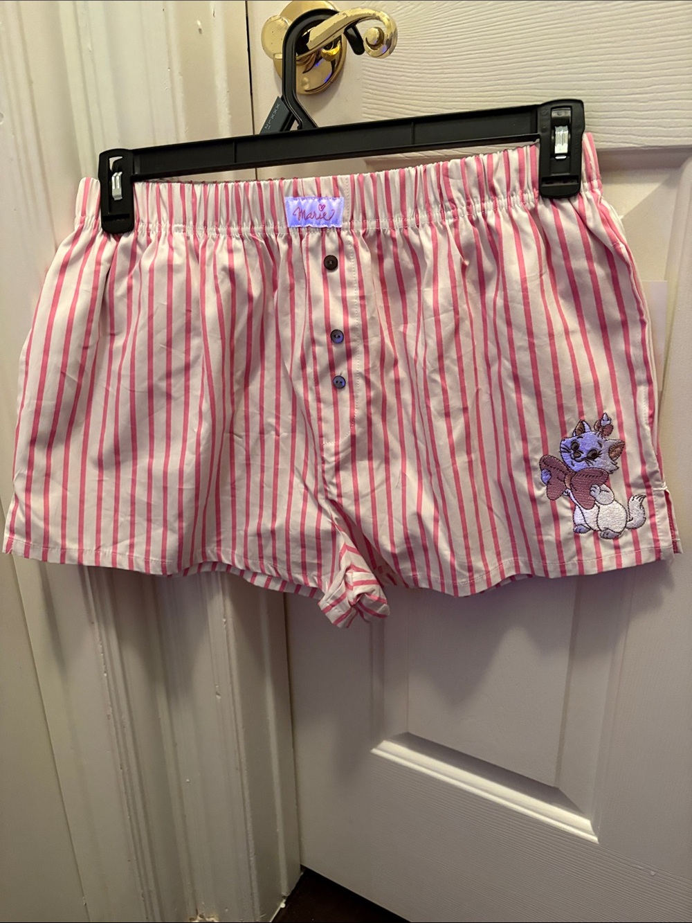 Disney Classics by Freeze - Pink and White Striped Cotton Lounge Boxer Shorts